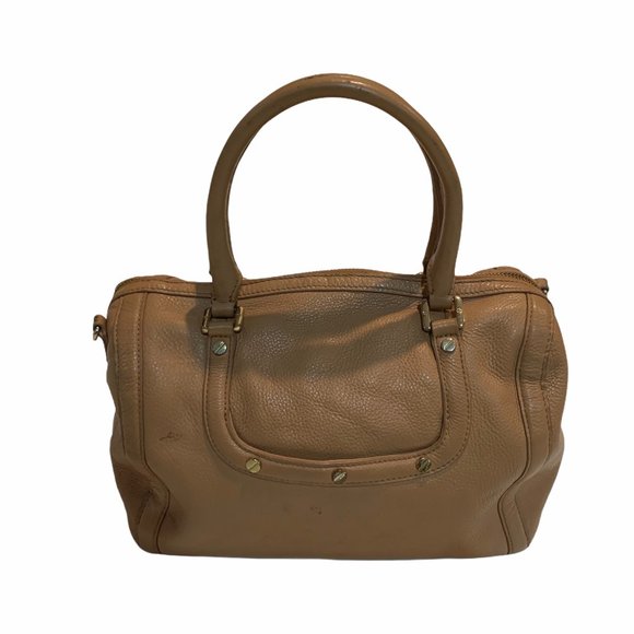 TORY BURCH AMANDA MIDDY CAMEL LOGO  HANDBAG - Picture 4 of 7